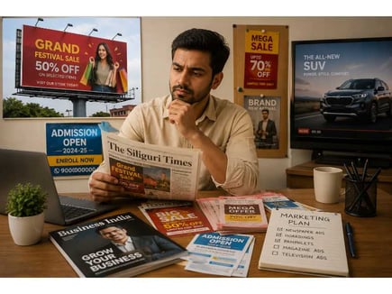 Examples of traditional advertising used by businesses in Siliguri