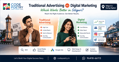 Traditional Advertising vs Digital Marketing in Siliguri by Codepoetry