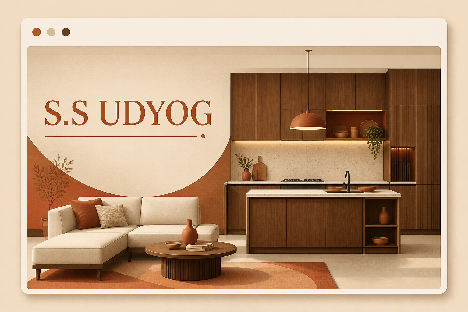 S.S UDYOG conceptual modular kitchen illustration