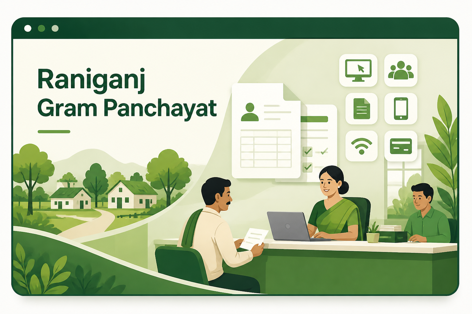 Raniganj Gram Panchayat conceptual citizen services illustration